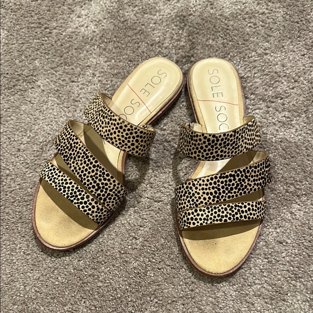 Sole Society SIMONAA ASYMMETRICAL FLAT SANDALS Size 6.5
